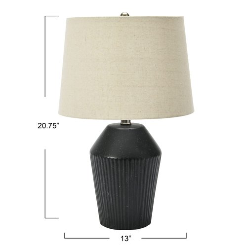 Creative Co-Op Round Stoneware Desk Lamp