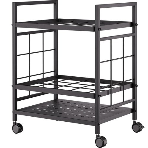Blueprint Storage Rack, Blueprint Holder with Wheels, Used for Storing Blueprint/Carpet/Map/Poster/Architectural Construction Plan, 20 Slots(3.2" x 3.2"), Silent wheel for Home, Office, School(Black)