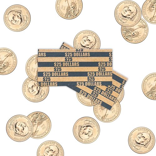 L LIKED 105 Pcs Black Striped Flat Coin Wrappers - Perfect for Dollar Rolls (105 Pcs)