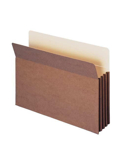 Smead TUFF® Pocket File Pocket, Straight-Cut Tab, 3-1/2" Expansion, Legal Size, Redrope, 10 per Box (74380)