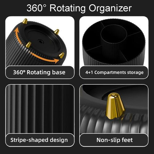 Black Office Supplies Set, Black Desk Organizer and Accessories 10pcs with 360°Pen Holder,Stapler and Tape Dispenser Set, Remover, Staples, Clips, Scissor,Sticky Notes and Pen for Women,Students
