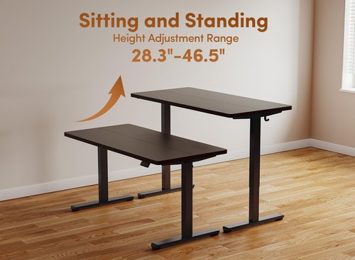 BANTI 40'' Standing Desk, Electric Stand up Height Adjustable Home Office Table, Sit Stand Desk with Splice Board, Black