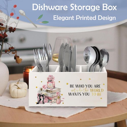 SNNDER Inspirational Gifts for Women Teen Girls Toothbrush Holder, Pink and Gold Bathroom Decor, Be Who You are Motivational Wooden Pen Pencil Holder Organizer for Home Office Desk Accessories