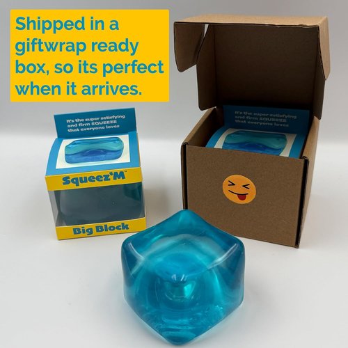 Premium Squeez'M Cube - 35% Larger Sensory Fidget Toy for Kids & Adults | Colorful, Durable, ASTM Certified 3+
