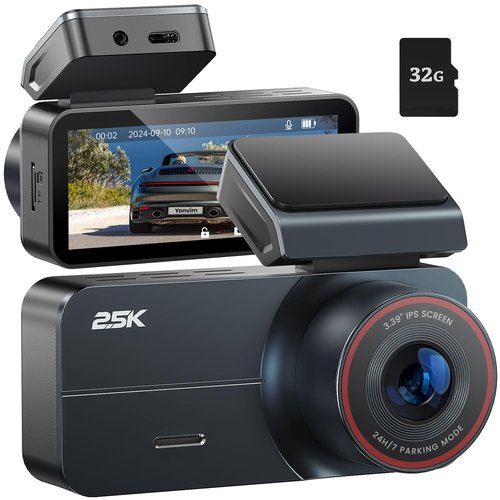 Yonvim Dash Cam，Dash Camera for Cars 2.5K with 3.39" IPS Screen & 32GB Card，Dash Cam Front 160° Wide Angle, Loop Recording for Night/Day Security,G-Sensor, Support 256 GB Max
