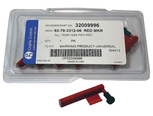 Graphic Controls 32009996, MP 82-79-3312-06, Red marking pens (pack of 6), Made in USA