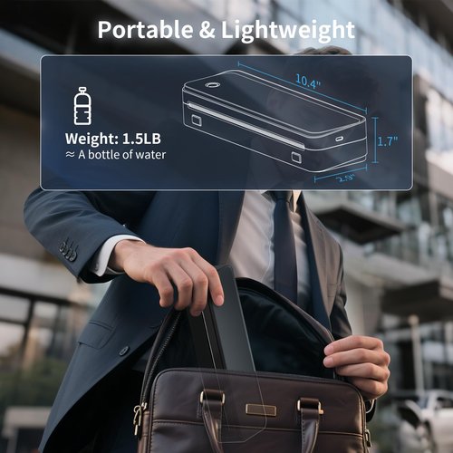 leginico Portable Printer with 6 Rolls Multi-Size Paper, Bluetooth Inkless Thermal Printer Compatible with iOS, Android, Laptop, Used for Travel, Office, Home(Black)