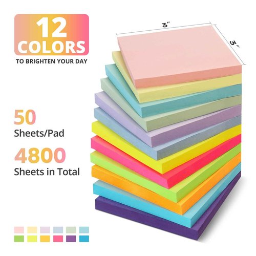 96 Pads Pop Up Sticky Notes, 3x3 inches, Yellow Soft Pastel Self-Stick Note Pads, Perfect for Office, Study, and Daily Life Organization - 96 Pack