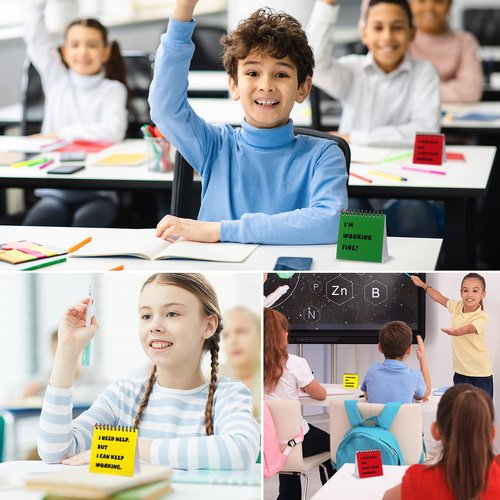Jutom 30 Pcs I Need Help Mini Flip Chart for Teacher Need Classroom Management Tools Teacher Incentives Self Assessment Cards for Kids Toddlers Students Behavior School Supplies