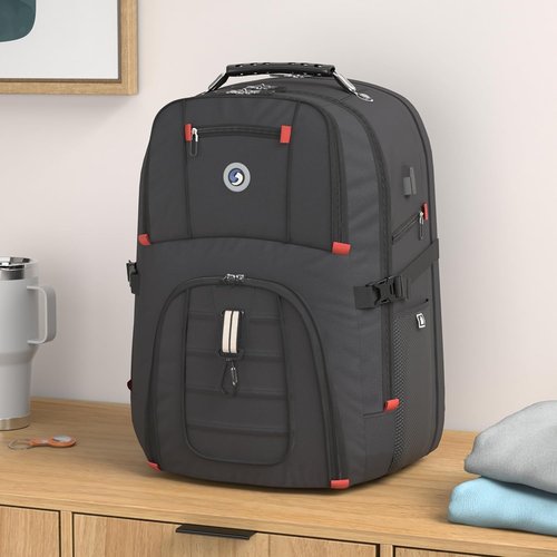 SHRRADOO 50L Extra Large Travel Laptop Backpack - Airline Approved | Fits 17-Inch Laptops, Secure Lock