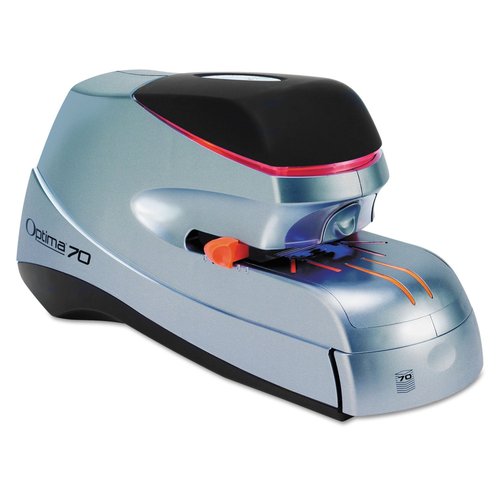 S7048210 ACCO Optima 70 Electric Stapler, 70-Sheet Capacity, Black/Silver