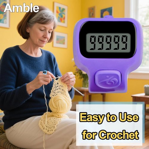 Amble Clicker Counter - 6 Pack Electronic Tally Counters for Knitting, Crochet, Golf & More
