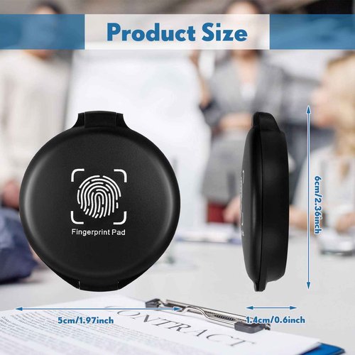 Jexine 30 Pcs Mini Fingerprint Thumbprint Ink Pad Black Stamp Ink Pads for Identification Security ID Notary Supplies Law Enforcement Fingerprint Cards Fingerprint Kit Office Home Use 2 x 2.3 Inch