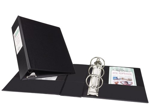 Avery Mini 3 Ring Binder, 5.5" x 8.5", 2" Round Rings, 375-Sheet Capacity, 2.8 Inch Wide Spine, Great for Home, School Supplies, Office, or Organization Needs, 1 Black Binder (27554)