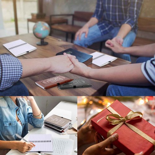 Kosiz 100 Pcs/50 Set Clergy Appreciation Christian Gifts Bulk Spiral Religious Notebook with Sticky Notes Bible Verse Pens Christian Notepads Church Supplies for Pastor Employee Teacher (Netural Color)