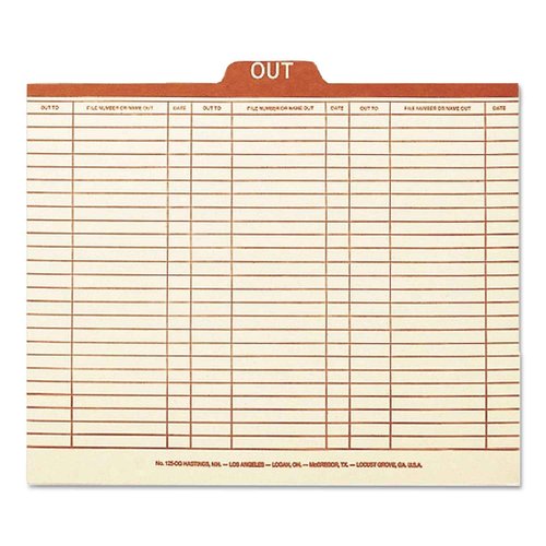 Smead Out Guide Printed Forma Style, 1/5-Cut Tab Center Position, Guide Height, Letter Size, Manila, 100 per Box (51910)
