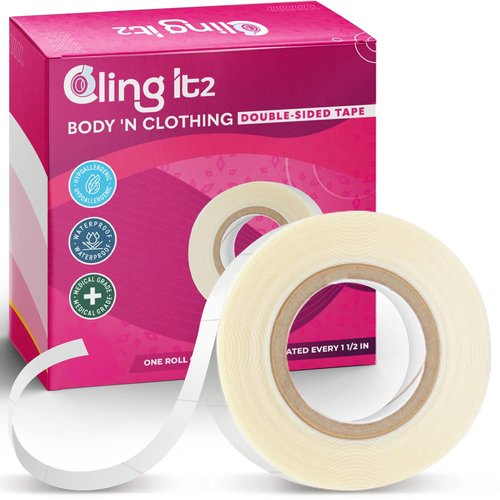 CLING IT2 Double-Sided Clothing Tape - Extra Strength, No Residue, Gentle on Skin, Transparent