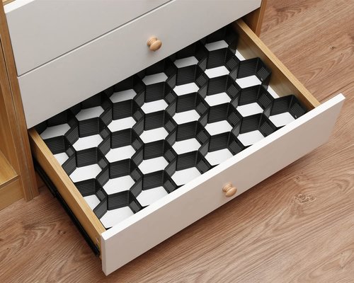 Natzerat Honeycomb drawer organizer and divider, underwear, socks, tie sorter, office supplies and sundry sorting 32 pieces (Black)