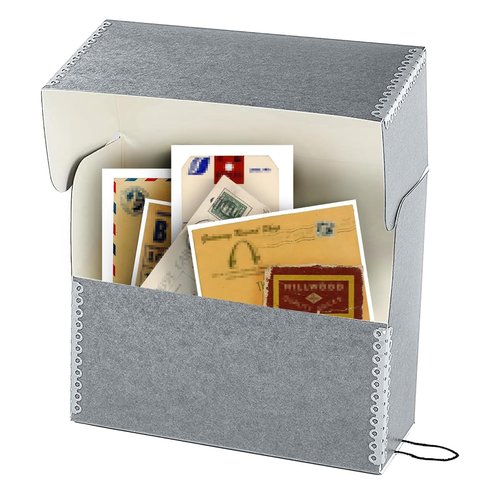 Lineco Archival Document Storage Box with Metal Edge, Acid-Free Gray Boxboard, Organize and Store Files, Prints, Photos, Legal-Sized Case 15.5" x 10.5" x 5" Wide