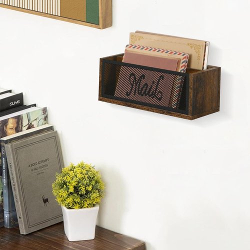 YINMIT Mail Organizer Countertop, Mail Holder with 2 Slots, Mail Holder for Desk, Desk Mail Organizer, Mail Basket for Wall Table Countertop, Envelope Holder for Home Office