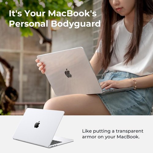 EooCoo MacBook Air 15 Inch Case - Transparent Hard Shell Cover with Smooth Shiny Surface | Model A3448 A3241 A3114 A2941
