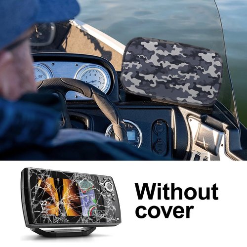 Fish Finder Cover, Compatible with UC H5/ Helix 5 Screen Cover, Made of Neoprene Protects Your Screen and Device from Sun and Adverse Weather Damage (Camouflage)