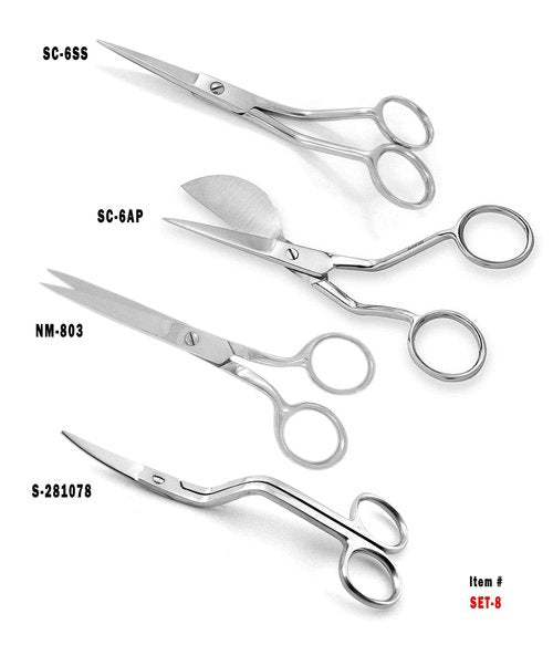 4 Pcs Professional Embroidery Duckbill Applique Scissors - Stainless Steel