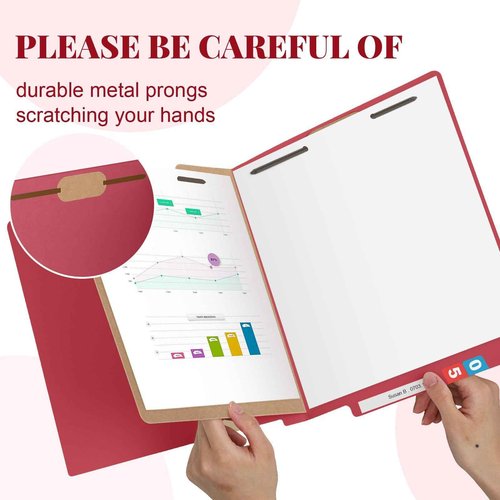 Skyygemm 24 Pack Large Classification Folders, 1 Divider Pressboard File Folder with Fasteners, Expanding File Organizer Bulk for Teachers, Clergy, Office, Church, Christmas Donations(Red)