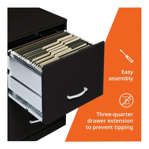 NuSparc 2 Drawer Locking Filing Cabinet | Pre-Assembled Steel Construction | Space-Saving Design is Perfect for Home and Small Office | Letter-size | Assembled in North America