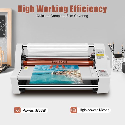 Mejuv Cold Laminator with Hot and Cold Options, Hot and Cold Roll Laminator, 3-in-1 Adjustable Laminating Machine with Digital Temperature Control, Ideal for Home, Office, and Professional Use