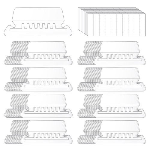 200 Pcs Hanging File Folder Tabs and 200 Pcs 2 Inch Inserts Labels, Plastic File Folder Tabs for Hanging Folders Files