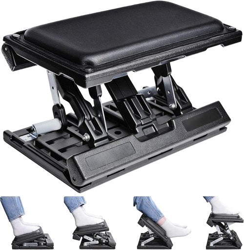 Scalebeard Ergonomic Foot Rest - Height Adjustable & Foldable Desk Footstool with Massage Beads | Ideal for Office & Gaming