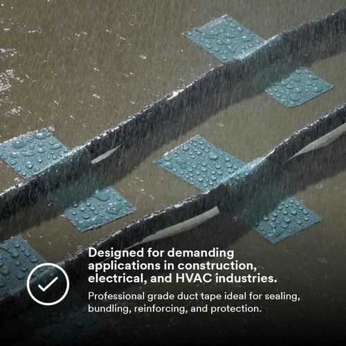 3M Performance Plus 8979 Duct Tape Heavy Duty, Slate Blue, 48 mm x 55 m, 12.1 mil, 6 Month Clean Removal, Resists UV and Weather for up to 12 Months, Tears Cleanly, Curl-Resistant, 3 Rolls