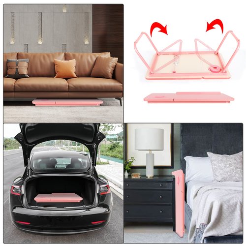 Laptop Desk for Bed Couch, Portable Lap Desk for Laptops, Bed Table for Laptops, Foldable Laptop Stand for Beds, Bed Desk for Writing (Candy Pink)