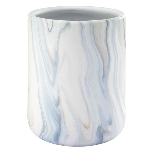 Avanti Linens - Wastebasket, Resin Accessories, Guest Bathroom Essentials (Waves Collection, Blue)
