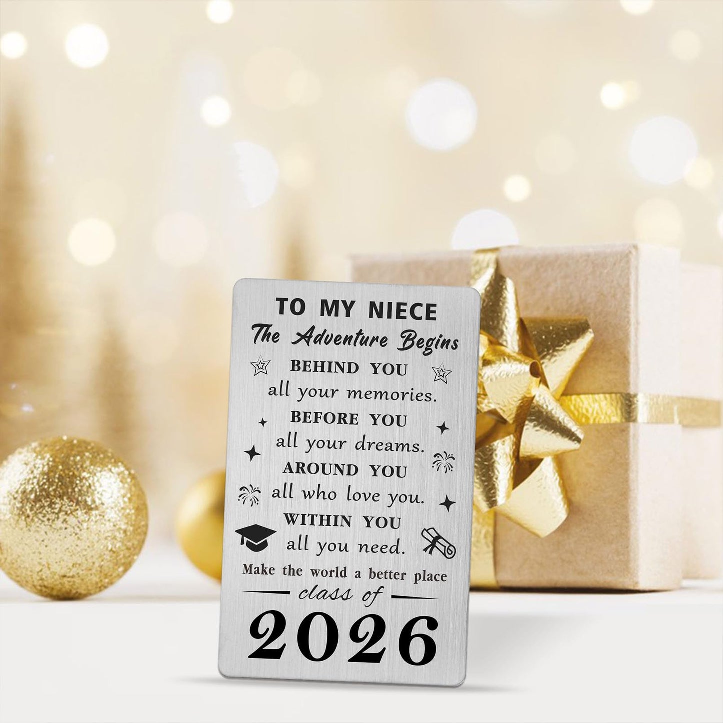 Gezxin Niece Graduation Card 2026- Proud Niece Graduation Gifts from Aunt and Uncle- College High Middle School 5th 8th Grade Master Nurse Medical Grad Graduate Presents