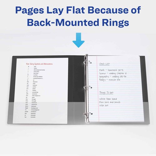 Avery Dual Effect Heavy-Duty 3 Ring Binder, 1 Inch Slant Rings, Black Binder (03218) (Pack of 6)