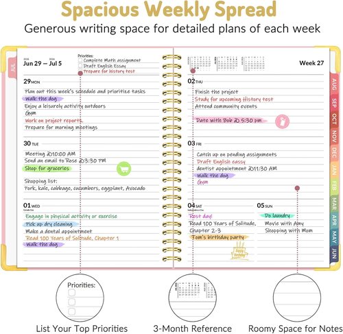 Forvencer Academic Planner 2026-2027 - Hardcover Weekly & Monthly Calendar | 6" x 8", Navy Blue