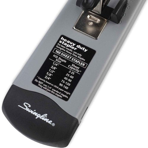 Swingline Heavy Duty Stapler, 160 Sheet Capacity, Jam Free, Metal, Black and Gray (39005)