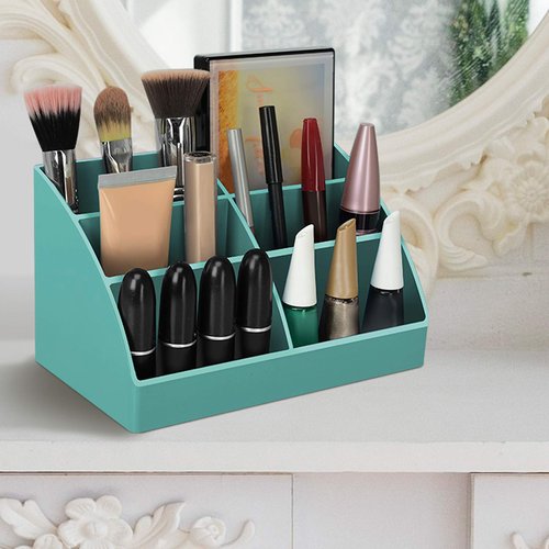 Acrimet Desktop Organizer - Easy Organizer Caddy Holder for Office, Home and School use (Plastic) (Solid Green Color)