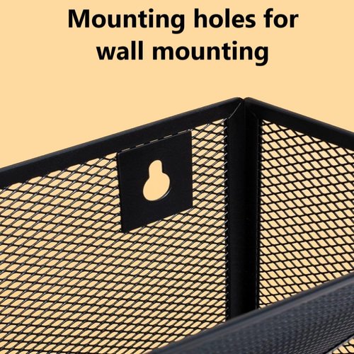 Kuntine.B 5 Pocket Wall File Holder Organizer Office Hanging Magazine Holder Wall File Organizer for Office Home (Black, 5 Tier)