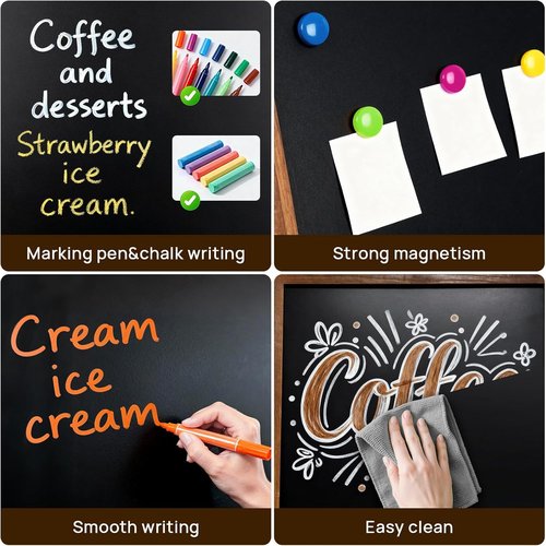Magnetic A-Frame Chalkboard Sign - Double-Sided Wooden Outdoor Menu Board | 40" x 20" for Restaurants & Events