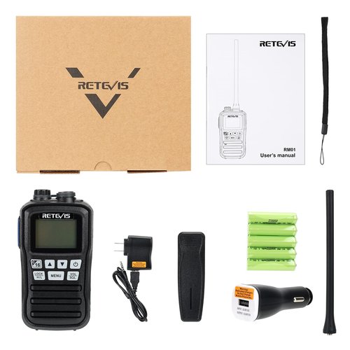 Retevis RM01 Handheld Marine Radio, Floating IP67 Waterproof, Portable Marine Two-Way Radios, NOAA Weather, International Channels, Vibration Drainage, Backlit, Boat Radio for Kayak Fishing(1 Pack)