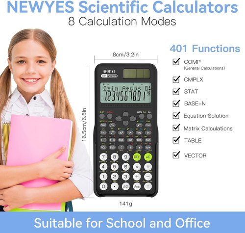 991 MS Scientific Calculator by [Brand Name] - Essential Tool for Students | Black Cover Included