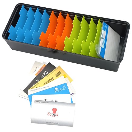 GARASANI 8 Divider Business Card Holder for Desk, Business Card File Card Storage Box Organizer, Large Capacity for About 500 Cards, Index Card Storage Box