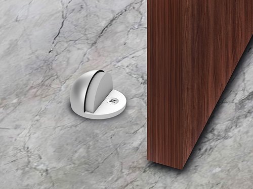 QCAA Low Dome Floor Door Stop, H 25.4 x Diameter 44.5mm, Zinc Die Cast, Satin Nickel, 8 Pack, Made in Taiwan