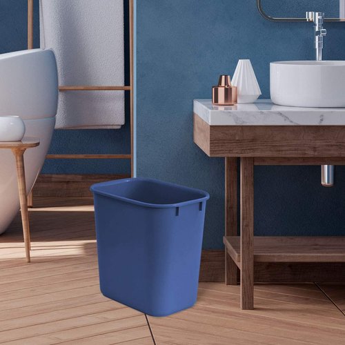 Acrimet Wastebasket, Deskside Bin, 6.75 Gallon/ 27 Quart/ 24 Liter (Plastic) (Blue Color) (Set of 4)