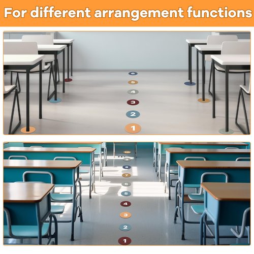 48Pcs 4" Carpet Spots for Classroom with Numbers Sit Spots for Carpet Sitting Spots Circle Dots Carpet Markers Floor Dots for Classroom Rug Preschool Elementary Kindergarten Supplies for Teachers Kids