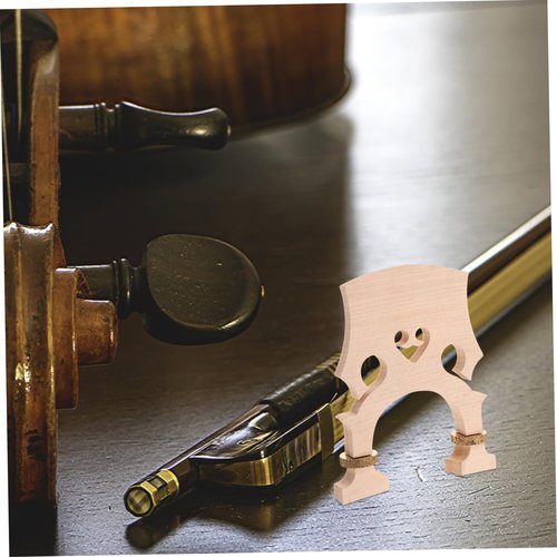 Yardwe European Maple Wood Adjustable Cello Bridge for Cello Low and Tall Bridge Replacement for School and Personal Practice Durable Sound Performance