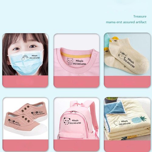 Name Stamp for Clothing Kids Waterproof,Stamps for Clothes Kids，Double Sided Name Stamp(White + Black Ink) Kids Stamps,Clothe Stamp,Custom Name Stamp